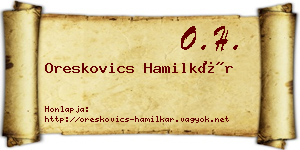 Oreskovics Hamilkár névjegykártya